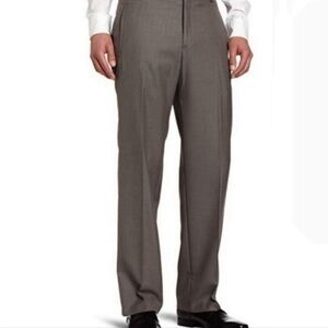 New Kenneth Cole Mens pants size 34x32 med. taupe herringbone BNWT